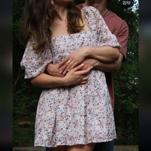 Francescas Blue Rain Floral Mini Dress